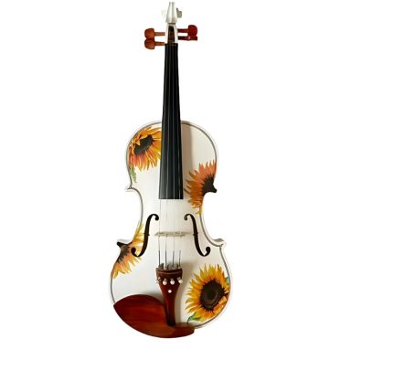 Sunflower White Glitter Violin Outfit with Carbon Bow